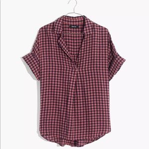 Madewell courier button- back shirt in textured gingham check